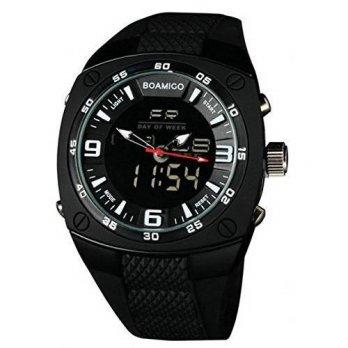 [worldbuyer] BOAMIGO Mens Sports Watches LED Digital Analog Quartz Wristwatches Rubber Str/1384135