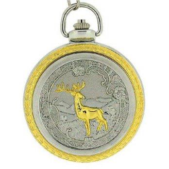 [worldbuyer] BOXX Boxx Deer Jumbo Size Pocket Watch on 12 Inch Chain Boxx82/1340905