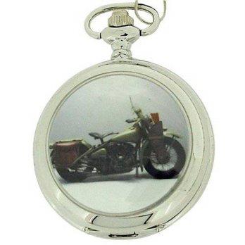 [worldbuyer] BOXX Boxx Gents White Dial Harley Motor Bike Pocket Watch on 12 Inch Chain Bo/1341478