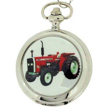 [worldbuyer] BOXX Boxx Gents White Dial Tractor Pocket Watch on 12 Inch Chain Boxx88/1342819