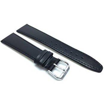 [worldbuyer] Bandini 10mm Black with Stitching, Genuine Leather Slim Watch Strap Band With/1342716