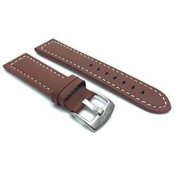 [worldbuyer] Bandini 22mm Tan Racer with White Stitching, Genuine Leather Watch Strap Band/1355364