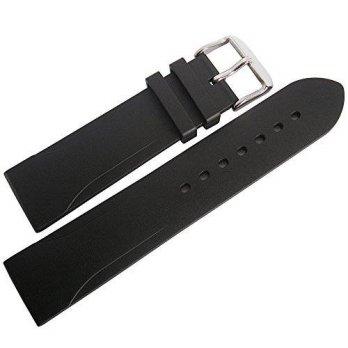 [worldbuyer] Bonetto Cinturini 22mm Black Rubber Mens Watch Strap Model 315/1352960