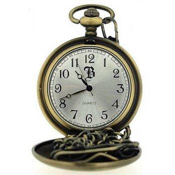 [worldbuyer] Boxx Antique style Gents Brass Tone Case Pocket Watch and Chain BOXX235/1344538