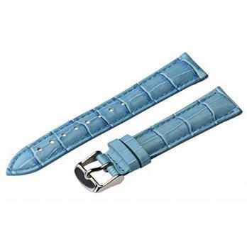 [worldbuyer] Clockwork Synergy, LLC 16mm 2 Piece Ss Leather Classic Croco Grain Solid Sky /1344734