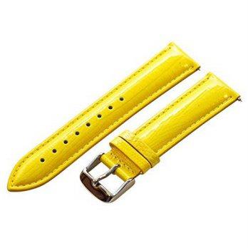 [worldbuyer] Clockwork Synergy, LLC 18mm 2 Piece Ss Leather Lizard Grain Yellow Interchang/1342463