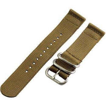 [worldbuyer] Clockwork Synergy, LLC 24mm Desert Khaki 2 Piece 3-ring Ss Heavy Nato Nylon R/1346744