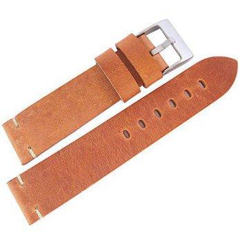 [worldbuyer] ColaReb 18mm Siena Saddle Tan Distressed Leather Mens Watch Strap Made in Ita/1363644