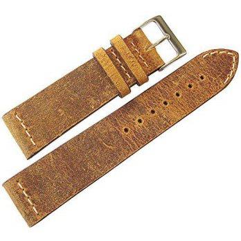 [worldbuyer] ColaReb Italy 24mm Spoleto Rust Brown Distressed Leather Watch Strap/1359802