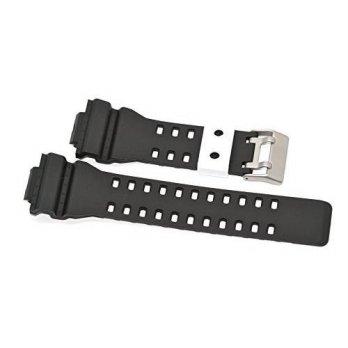 [worldbuyer] Cuir De Lyon 16MM BLACK WHITE RUBBER WATCH BAND CASIO G SHOCK GA300 GA100 GW8/1348915