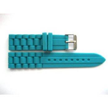 [worldbuyer] Cuir De Lyon 20MM TEAL SILICONE JELLY RUBBER TRENDY FASHION SPORT BAND FITS M/1349059