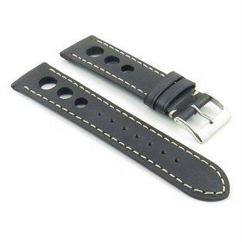 [worldbuyer] DASSARI Carrera Black Distressed Leather GT Rally Racing Watch Strap size 18m/1362653