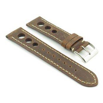 [worldbuyer] DASSARI Carrera Brown Distressed Leather GT Rally Racing Watch Strap size 18m/1353515