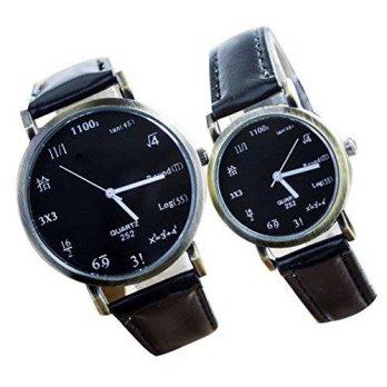 [worldbuyer] DZT1968(TM)2015 1Pair Couple Watch Mathematics Watches PU Leather Belt Watche/1345331