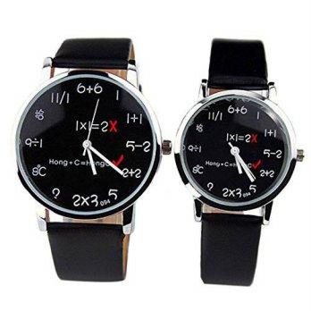 [worldbuyer] DZT1968(TM)2015 Funny 1Pair Couples Big Dial Numbers Student Wrist Watch(H)/1345256