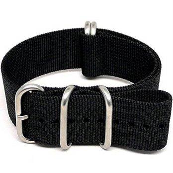 [worldbuyer] DaLuca Ballistic Nylon NATO Watch Strap - Black (Matte Buckle) : 24mm/1353101