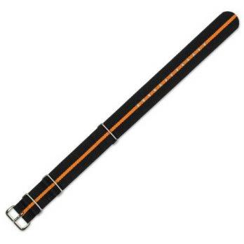 [worldbuyer] DeBeer 18mm Military MoD Ballistic Nylon G10 Watch Band - Black with Orange s/1345138