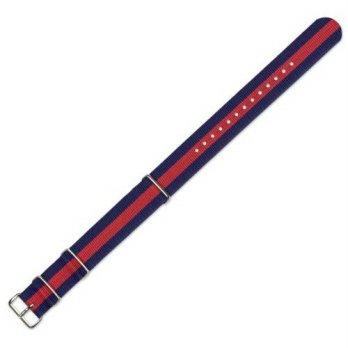 [worldbuyer] DeBeer 20mm Military MoD Ballistic Nylon G10 Watch Band - Navy with Red strip/1346544