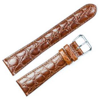 [worldbuyer] DeBeer Alligator Grain Watchband Havana 18mm Watch band - by deBeer/1349911