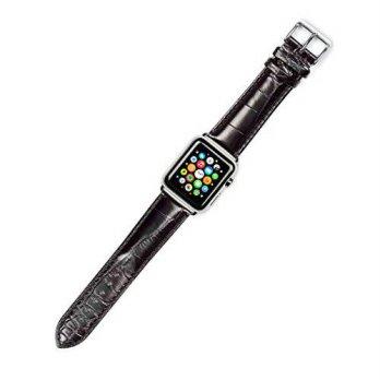 [worldbuyer] DeBeer Apple Watch Strap - Crocodile Grain Band - [Long] - Black - Fits 42mm /1354521