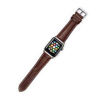 [worldbuyer] DeBeer Apple Watch Strap - Sport Leather Band - [Short] - Brown - Fits 42mm A/1355961