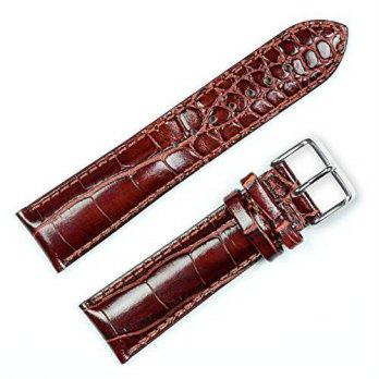 [worldbuyer] DeBeer Crocodile Grain Watchband (Chrono) Havana 20mm Long Watch band - by de/1347250