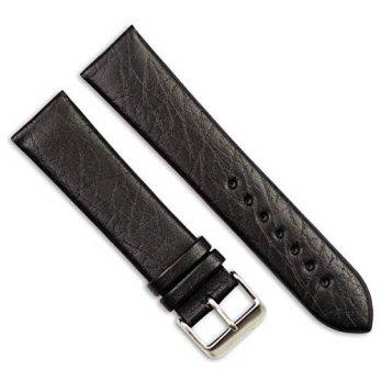 [worldbuyer] DeBeer Distressed Leather Watch Band (Silver & Gold Buckle) - Black - 22mm/1363560