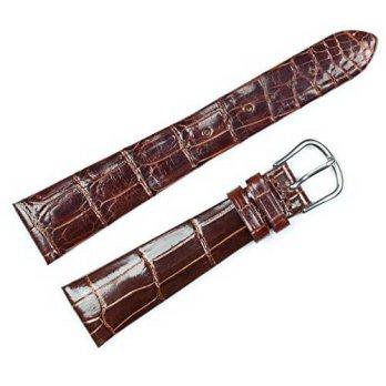 [worldbuyer] DeBeer Genuine Alligator Watch Band - Brown 18mm - Shiny Finish - fits Patek /1363763