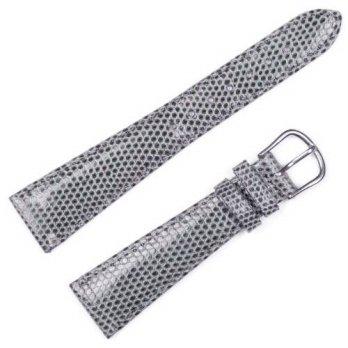 [worldbuyer] DeBeer Genuine Lizard Watchband Grey 18mm Watch band - by deBeer/1349868