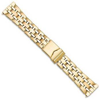 [worldbuyer] DeBeer Link Style Metal Watch Band - Gold - 24mm/1361808