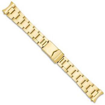 [worldbuyer] DeBeer Oyster Style Link Metal Watch Band - Gold - 18mm/1350027