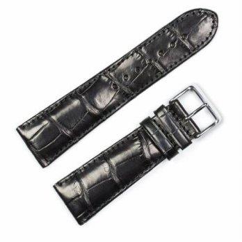 [worldbuyer] DeBeer Watch Bands Genuine Alligator Watchband Black 18mm Watch band by deBee/1362960