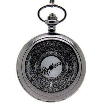 [worldbuyer] E-future Vintage Flower Skeleton Retro Unisex Quartz Fob Chain Pocket Watch/1345767