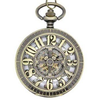 [worldbuyer] E-future Vintage Steampunk Arabic Numeral Skeleton Unisex Mechanical Pocket W/1345733