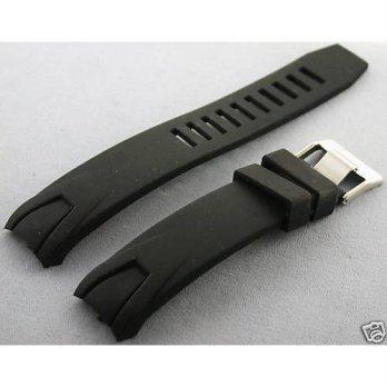 [worldbuyer] EWP 22mm Rubber Strap for Omega Watch Band Silicon Black/1403459