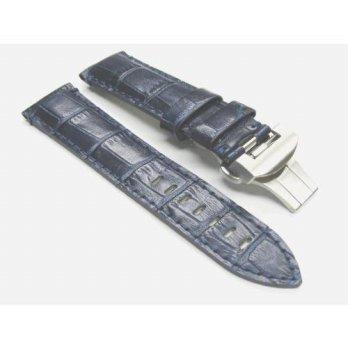 [worldbuyer] EWP 24mm Leather Deployment Strap Band for 44mm Panerai Blue 18/1354595