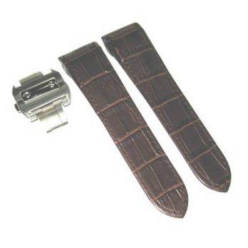 [worldbuyer] EWP Complete 24.5 Leather Strap Band for Cartier Santos Chrono Brown/1361610