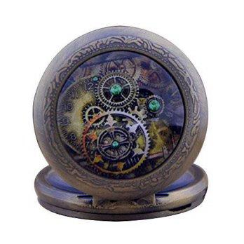 [worldbuyer] Eastpartner Steampunk Full Hunter Quartz Pocket Watch Hunter Retro Gear Desig/1349532