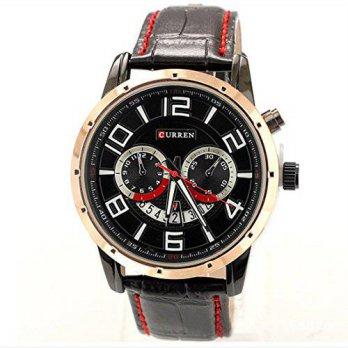 [worldbuyer] FINER SHOP Curren Mens Quartz Analog Imitation Leather Band Date Function Wri/1381483