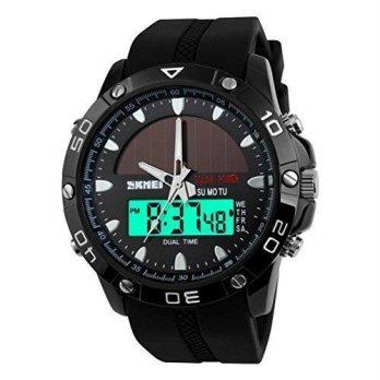 [worldbuyer] Free2mys Mens Waterproof Solar Power Dual Time Quartz Watch Sport/1341459