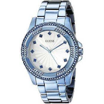 [worldbuyer] GUESS Womens U0702L1 Iconic Sky Blue Classic Stainless Steel Watch/1375103