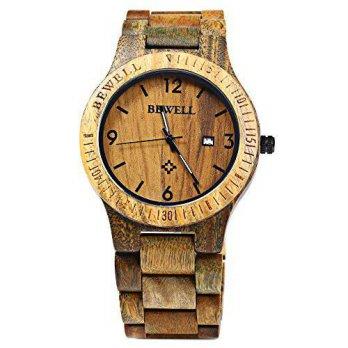 [worldbuyer] Gearbest Bewell ZS - W086B Wood Men Watch Analog Quartz Movement Date Display/1378620