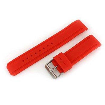 [worldbuyer] Generic 22mm Red Silicone Rubber Diver Curved End Watch Band Fit Nautica/1363287