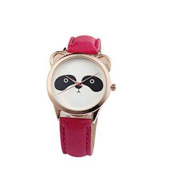 [worldbuyer] Generic Kinghard Fashion Neutral Diamond Lovely Panda Face Watch(Red)/1341304