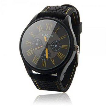 [worldbuyer] Generic Kinghard Luxury Mens Black Stainless Steel Sport Analog Quartz Wrist /1347201