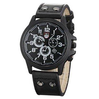 [worldbuyer] Generic Kinghard Vintage Mens Waterproof Date Leather Strap Sport Quartz Army/1341210