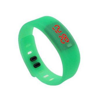 [worldbuyer] Generic Mens Womens Rubber LED Watch Date Sports Digital Watch(Green)/1341904