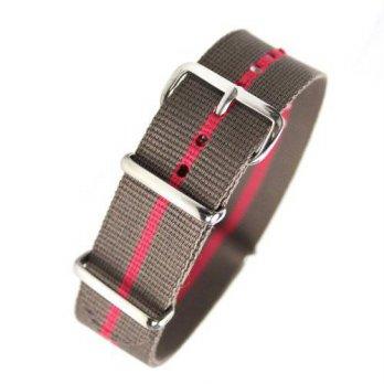 [worldbuyer] HDT Design N.A.T.O. Type Nylon Watch Strap Brown Red [18mm]/1347448