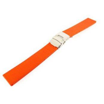 [worldbuyer] HDT Rubber HDT Bonetto Cinturini Rubber Reversible Diving Strap [Orange, 20mm/1343952