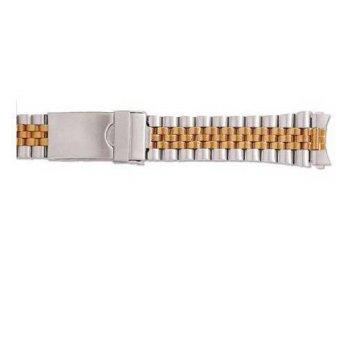 [worldbuyer] Hadley Roma MB5697T 18mm Two Tone Mens Link Watch Band Straight or Curved End/1402425